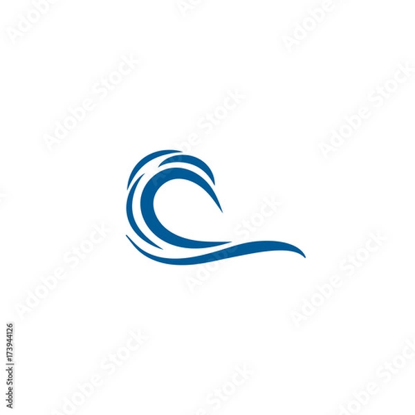 Obraz Water wave logo template for web design