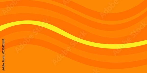 Fototapeta Vector orange line background curve element yellow space for text and message design, overlapping layers, vector
