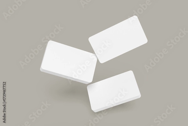 Obraz Realistic Business Card Mockups on white 3D rendering