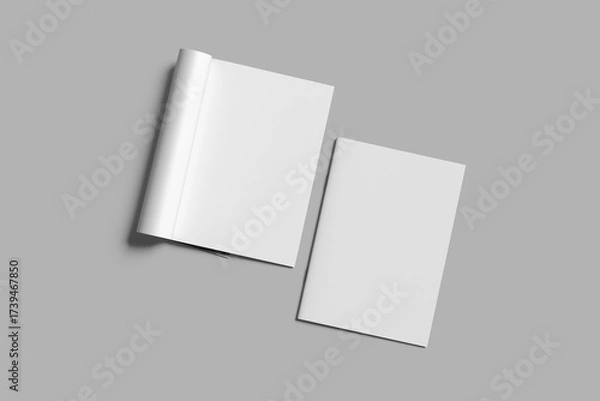 Obraz Realistic A4 Magazine Mockups on white 3D rendering