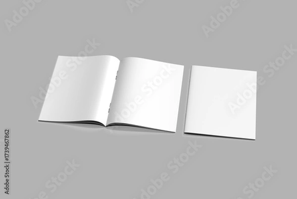 Obraz Realistic A4 Magazine Mockups on white 3D rendering