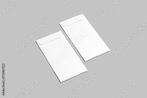 Obraz Realistic DL Envelope Mockups on white 3D rendering