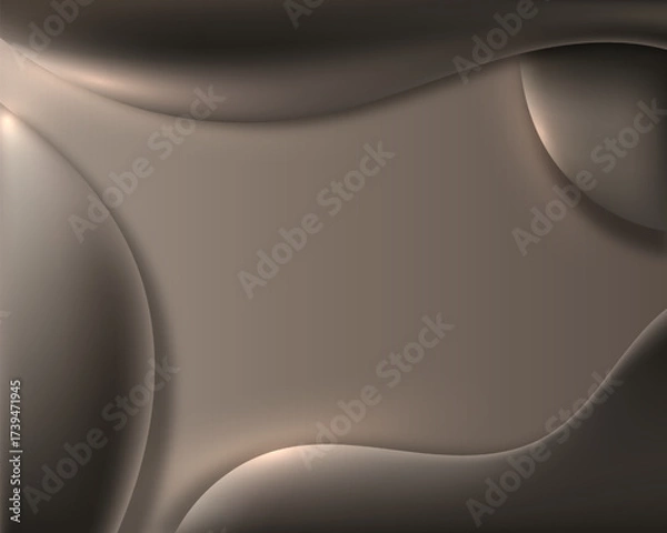 Fototapeta abstract gradient background with smooth brown beige curves and glossy wave texture for modern elegant wallpaper design and creative digital art template