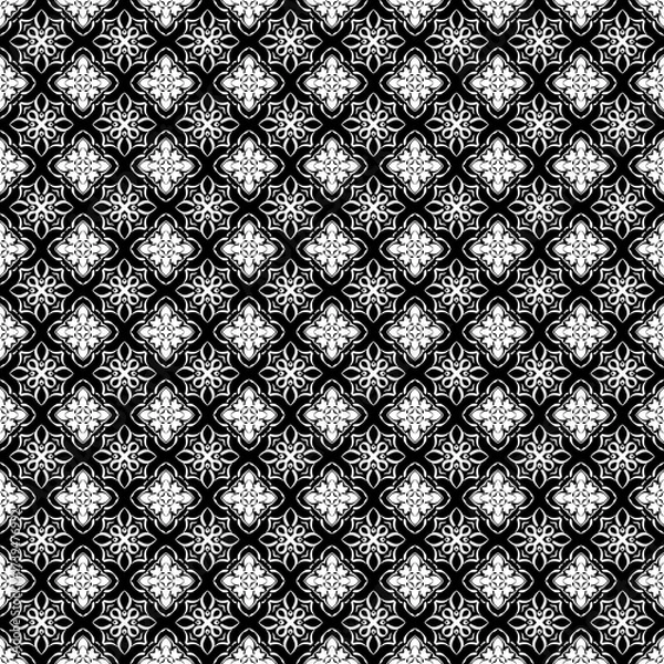 Obraz Black and white Thai seamless pattern