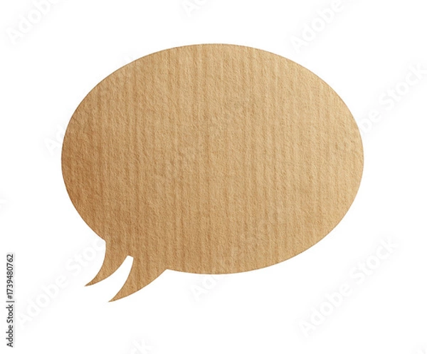 Fototapeta Blank cardboard speech bubble, isolated on transparent background