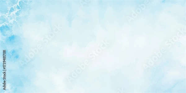 Fototapeta Light blue watercolor background for social media templates and abstract web designs