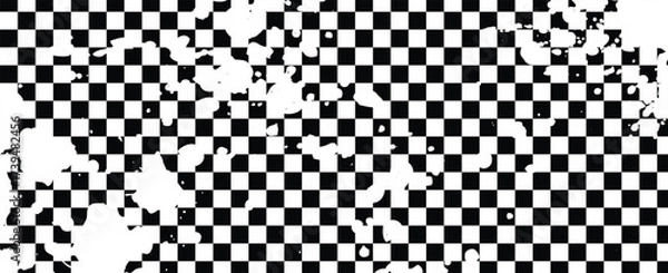 Fototapeta Black and white checkered pattern, Checkerboard seamless pattern