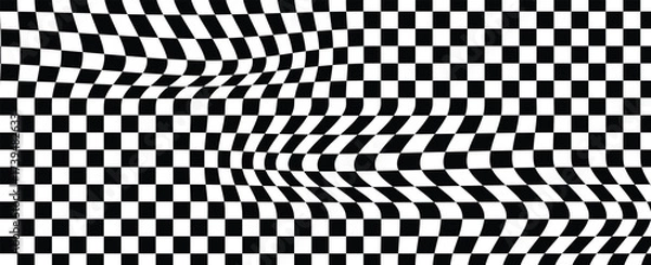 Fototapeta Black and white checkered pattern, Checkerboard seamless pattern. abstract vector illustration