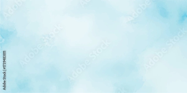 Fototapeta Serene sky blue watercolor wash background for artistic designs and abstract applications