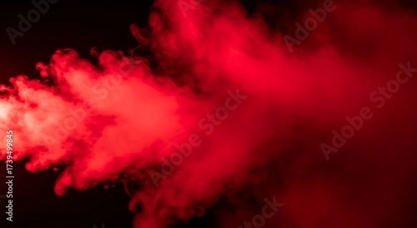 Fototapeta Abstract red smoke explosion in dark background dramatic effect concept