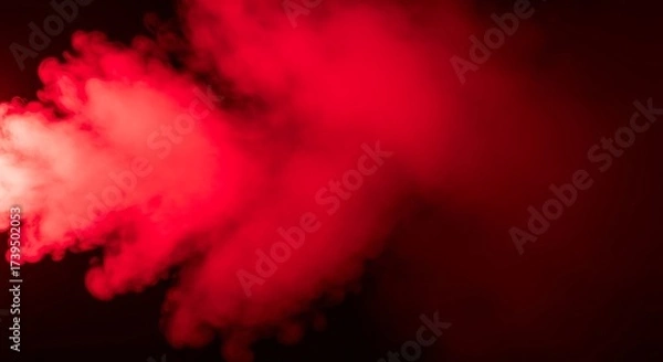 Fototapeta Abstract red smoke cloud on a dark background mysterious and dramatic