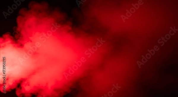 Fototapeta Abstract red smoke drifting dramatically across a black background texture design