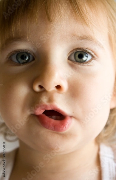 Fototapeta Little boy with funny face