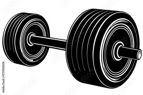 Fototapeta Heavy iron dumbbell weights isolated on a white background for gym fitness and bodybuilding exercise
