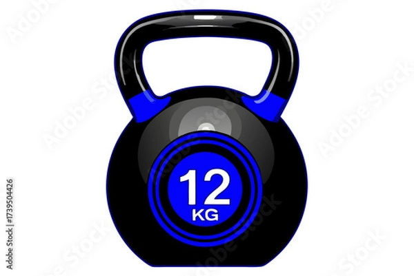 Fototapeta Isolated dumbbell weights on a white background