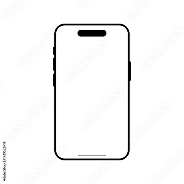 Obraz スマートフォンのアイコンのベクターイラスト。空白の画面の携帯電話。