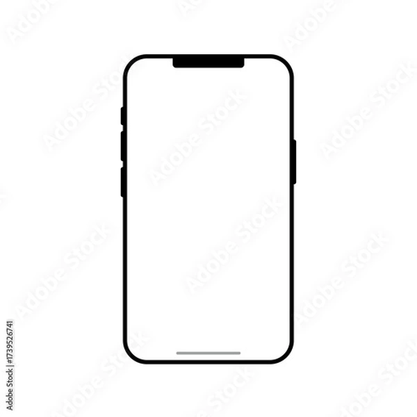 Obraz 空白の画面の携帯電話。ベクター。