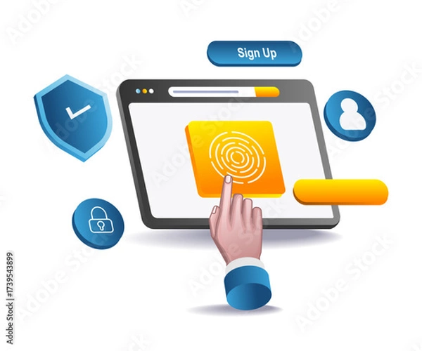 Fototapeta Biometric Protection and Safe Access Concept
