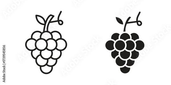 Obraz Grapes icon outline illustration sign