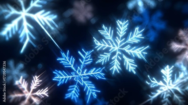 Fototapeta Christmas tree, neon lights, holiday design, abstract tree, glowing lines, futuristic Christmas, minimalist background, festive season, holiday lights, modern art, geometric shape, dark background, wi