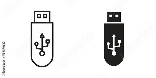 Obraz usb drive icon outline illustration sign