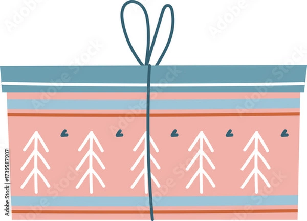 Fototapeta Gift Box with Nordic Pattern