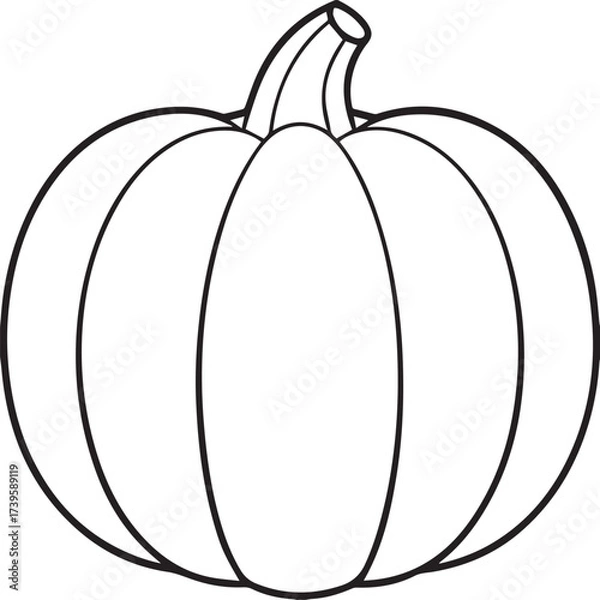 Obraz pumpkin outline vector illustration line art