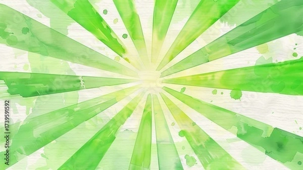 Fototapeta Bright green abstract background with radial lines, perfect for creatives seeking vibrant designs and uplifting aesthetics.