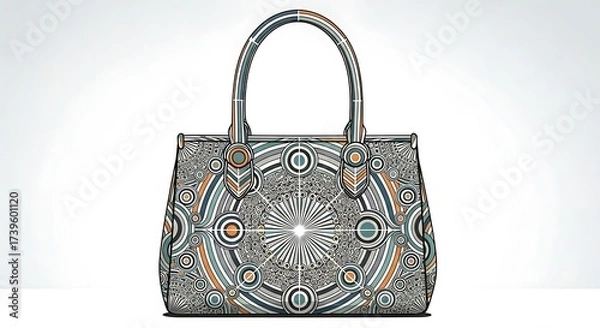 Fototapeta Elegant Handbag with Intricate Geometric Pattern and Metallic Accents.