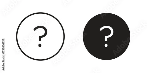 Obraz Question mark icon flat black and white logo