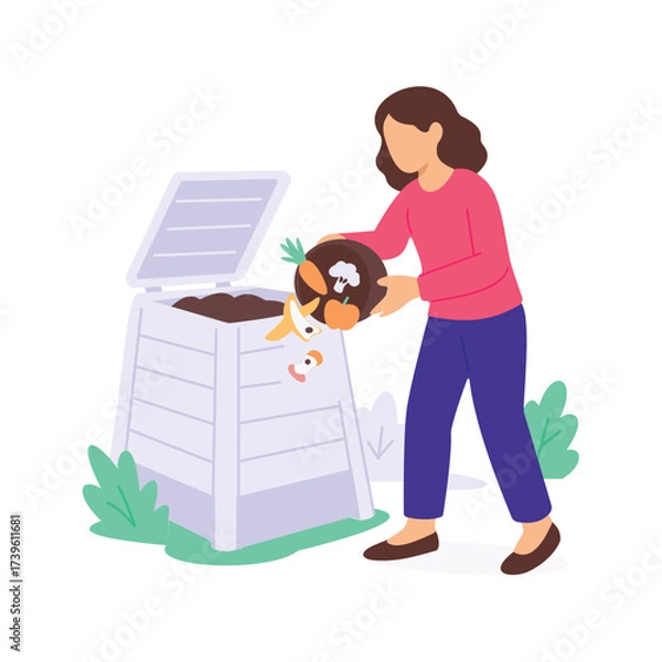 Fototapeta Composting Scraps, Turning food waste into natural fertilizer