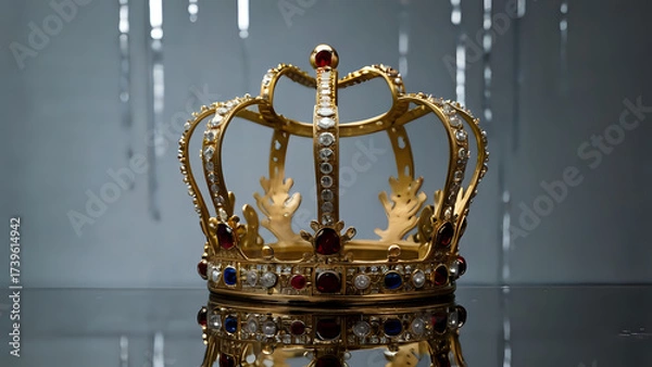 Obraz Crown hovering above a mirror showing no reflection