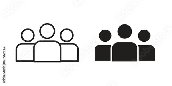 Fototapeta Teamwork icon flat black and white logo