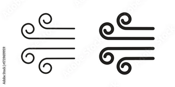 Obraz Windy icon flat black and white logo