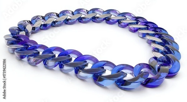 Obraz Stylish Gradient Blue Chain Necklace
