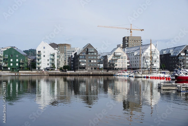 Obraz A small boat harbor in the city