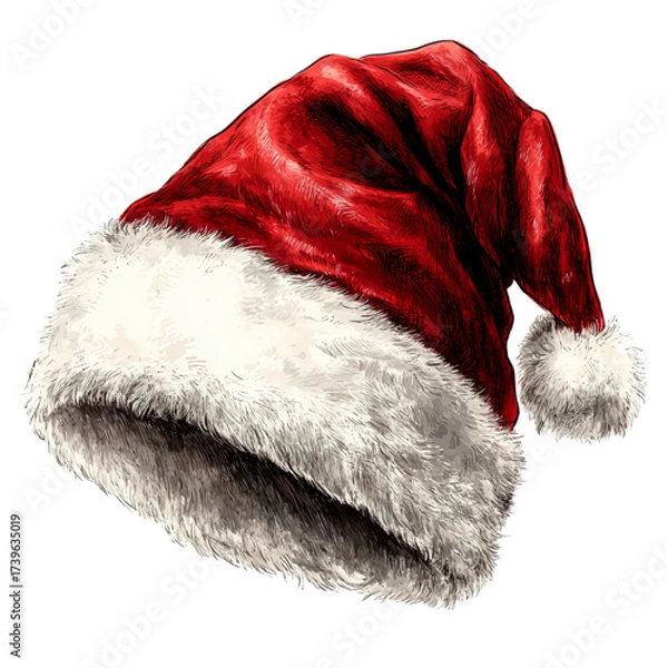 Fototapeta Santa Claus's red hat on a transparent background.