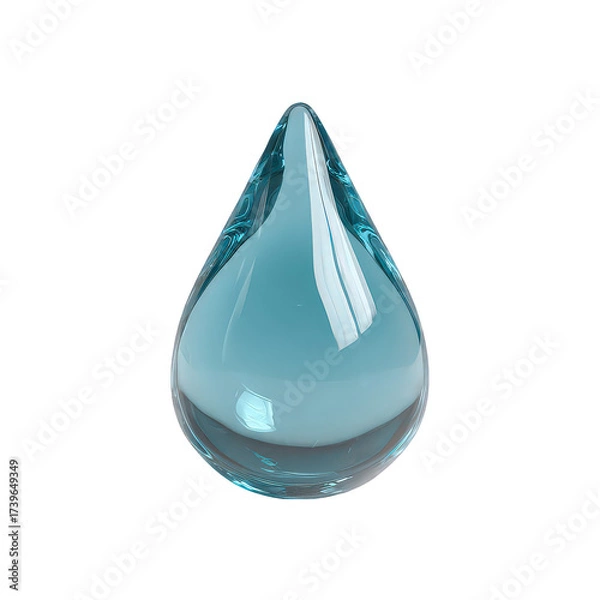 Obraz Single Water Drop on Transparent Background