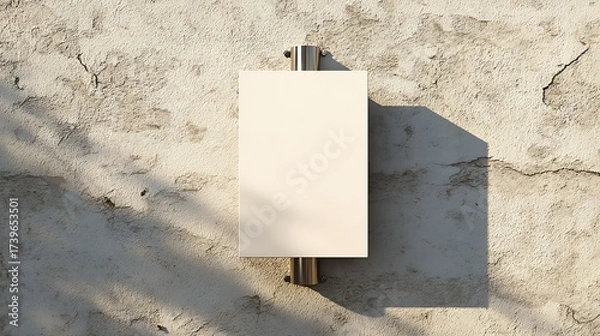 Fototapeta Modern Wall Light Fixture on Textured Concrete Wall with Shadow Effect