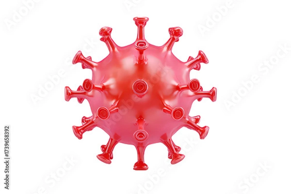 Obraz Red Virus Cell Microscopic View