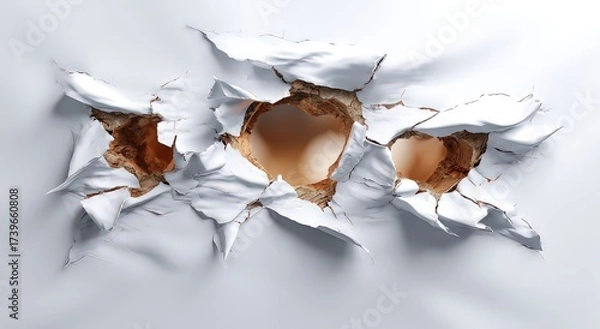 Obraz Ripped White Paper Abstract Background