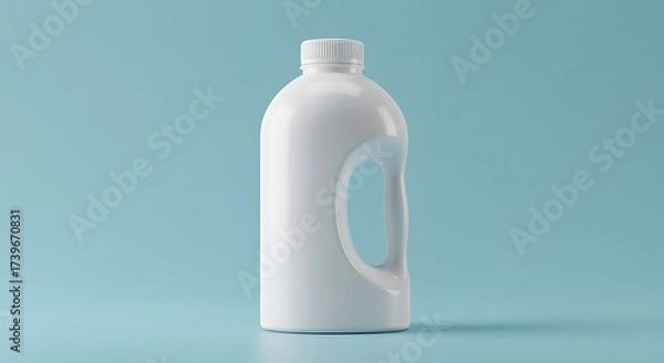 Obraz White Plastic Bottle Mockup on Light Blue Background