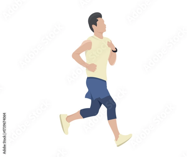 Fototapeta vector image of a male running