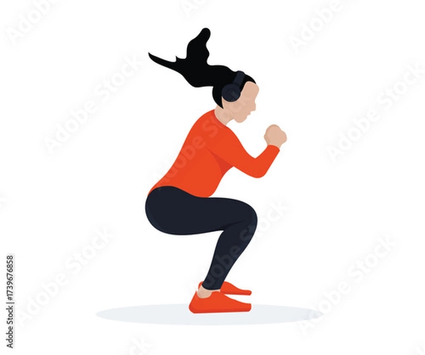 Fototapeta vector image of a woman exercising