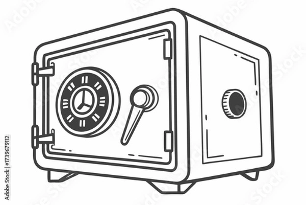 Obraz Safe with dial and handle design for security illustration