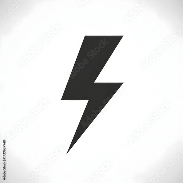 Obraz Lightning Bolt Simple Icon Illustration on White Background