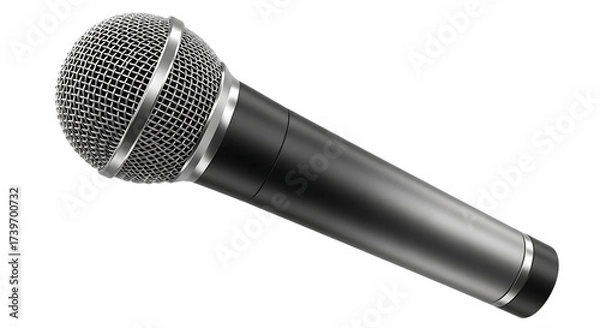 Obraz A professional black microphone isolated on transparent background