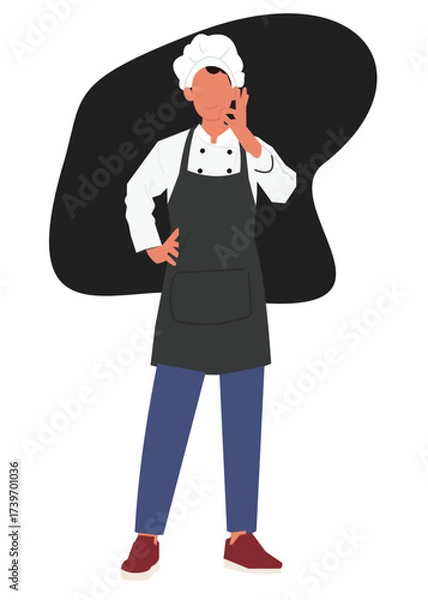 Obraz The senior chef made a positive impression. Stock Illustration