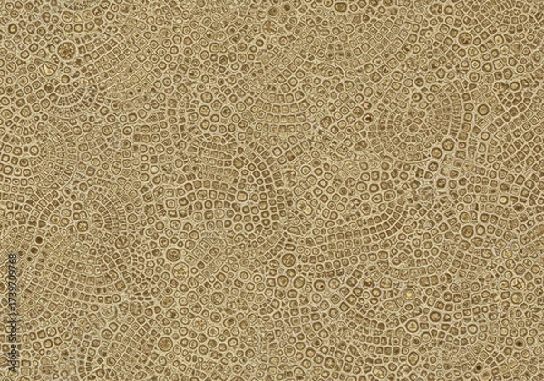 Obraz Abstract background with brown cellular structure forming circular patterns and mosaic texture