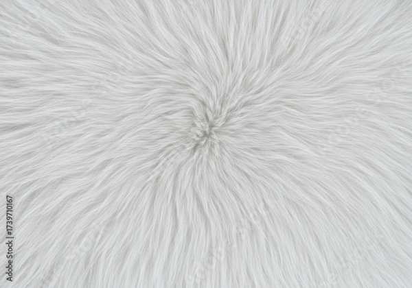Obraz White soft faux fur texture with long hair creating a beautiful abstract circular background